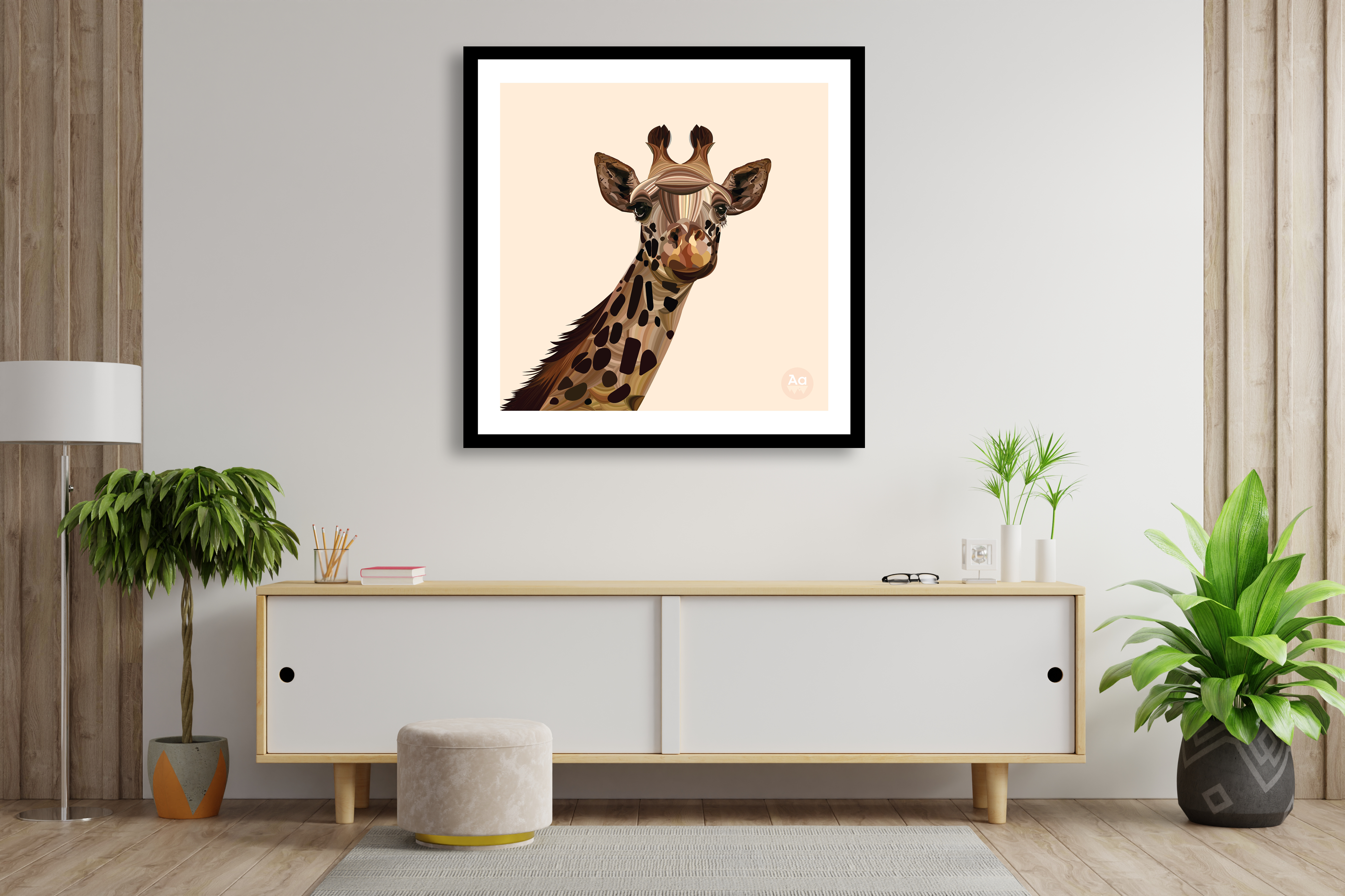 Mocha the Giraffe - Digital Art Print