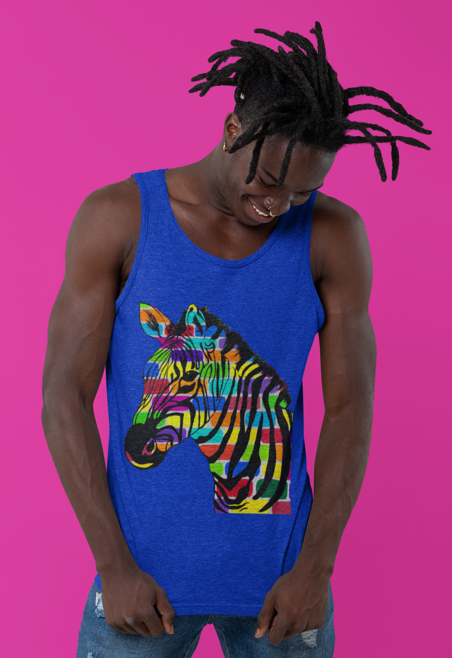 Colorful Zebra Unisex (Tank Top)