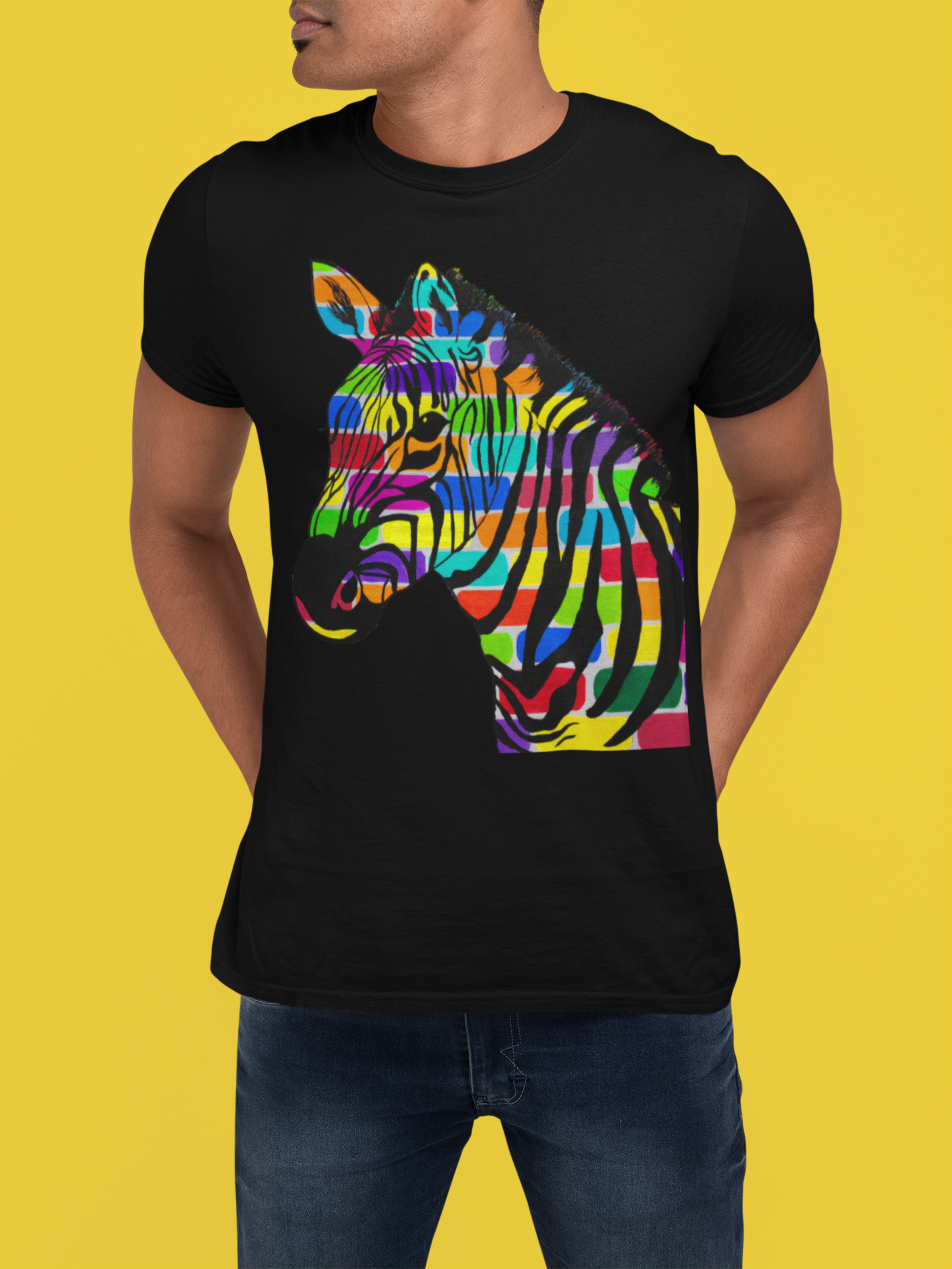 Colorful Zebra Short-Sleeve Unisex (T-Shirt)