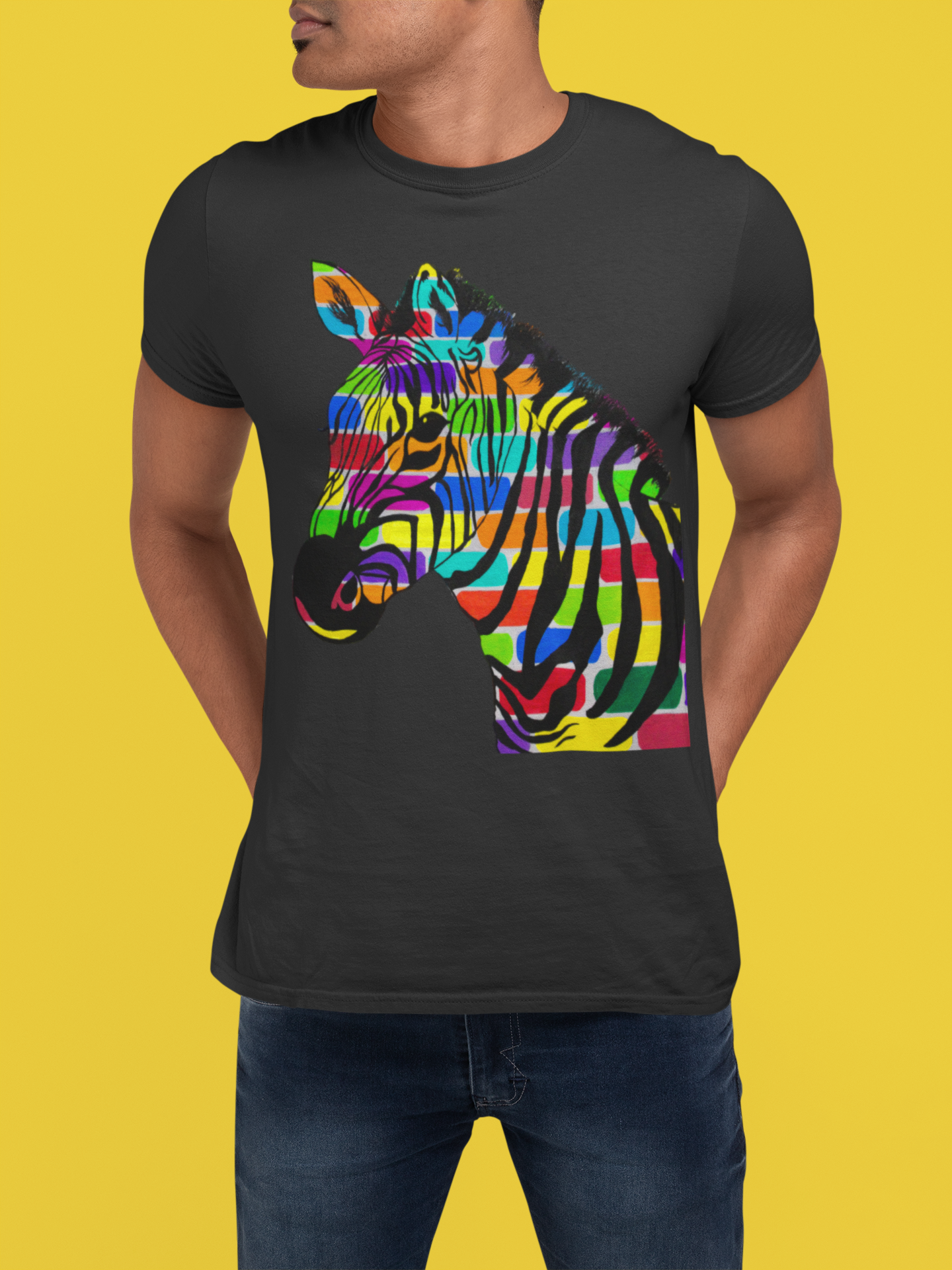 Colorful Zebra Short-Sleeve Unisex (T-Shirt)