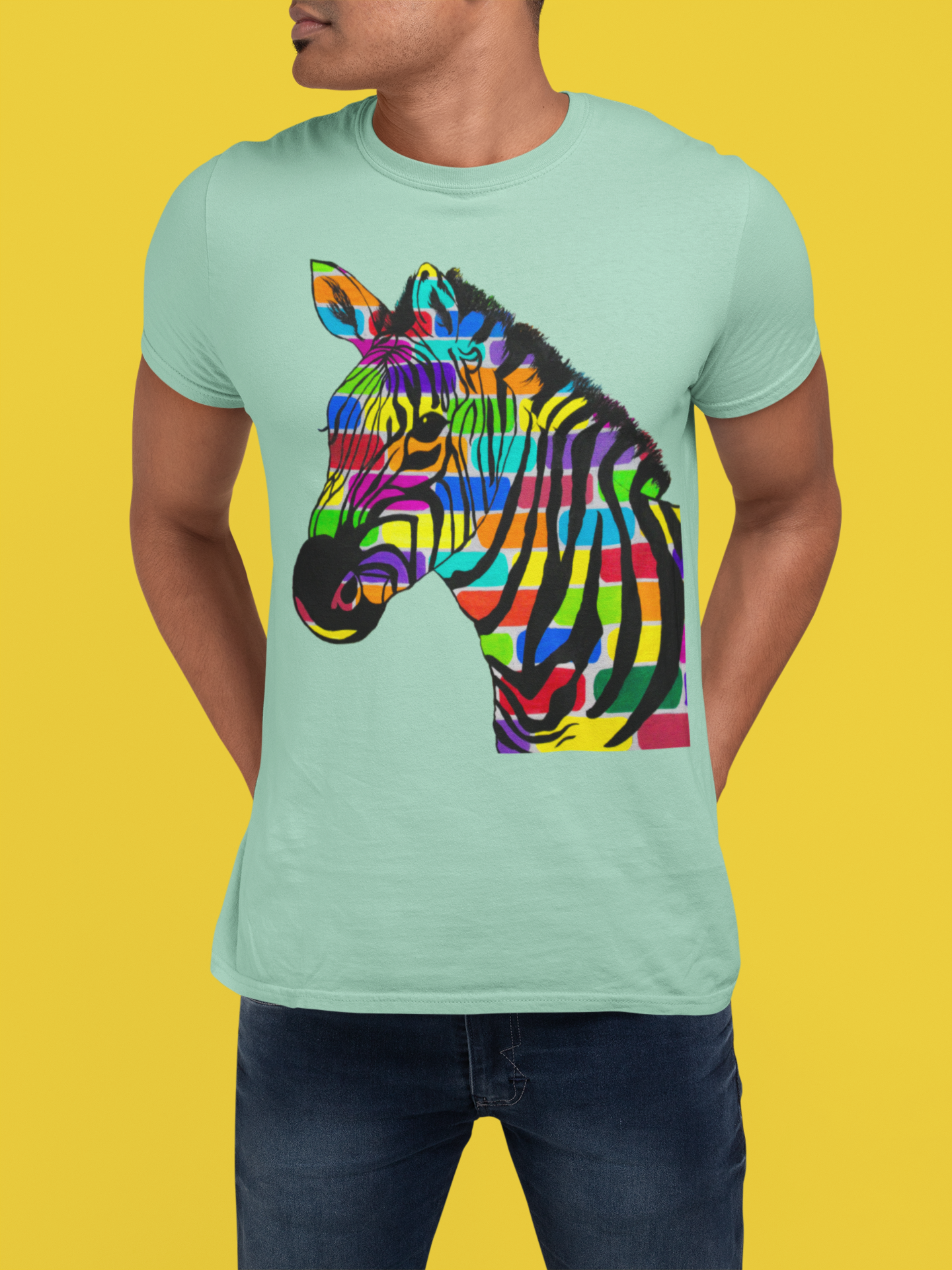 Colorful Zebra Short-Sleeve Unisex (T-Shirt)