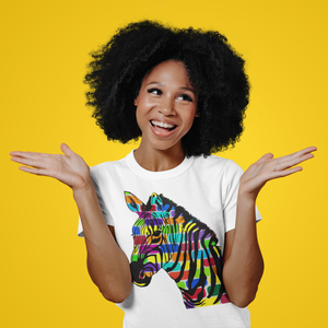 Colorful Zebra Short-Sleeve Unisex (T-Shirt)