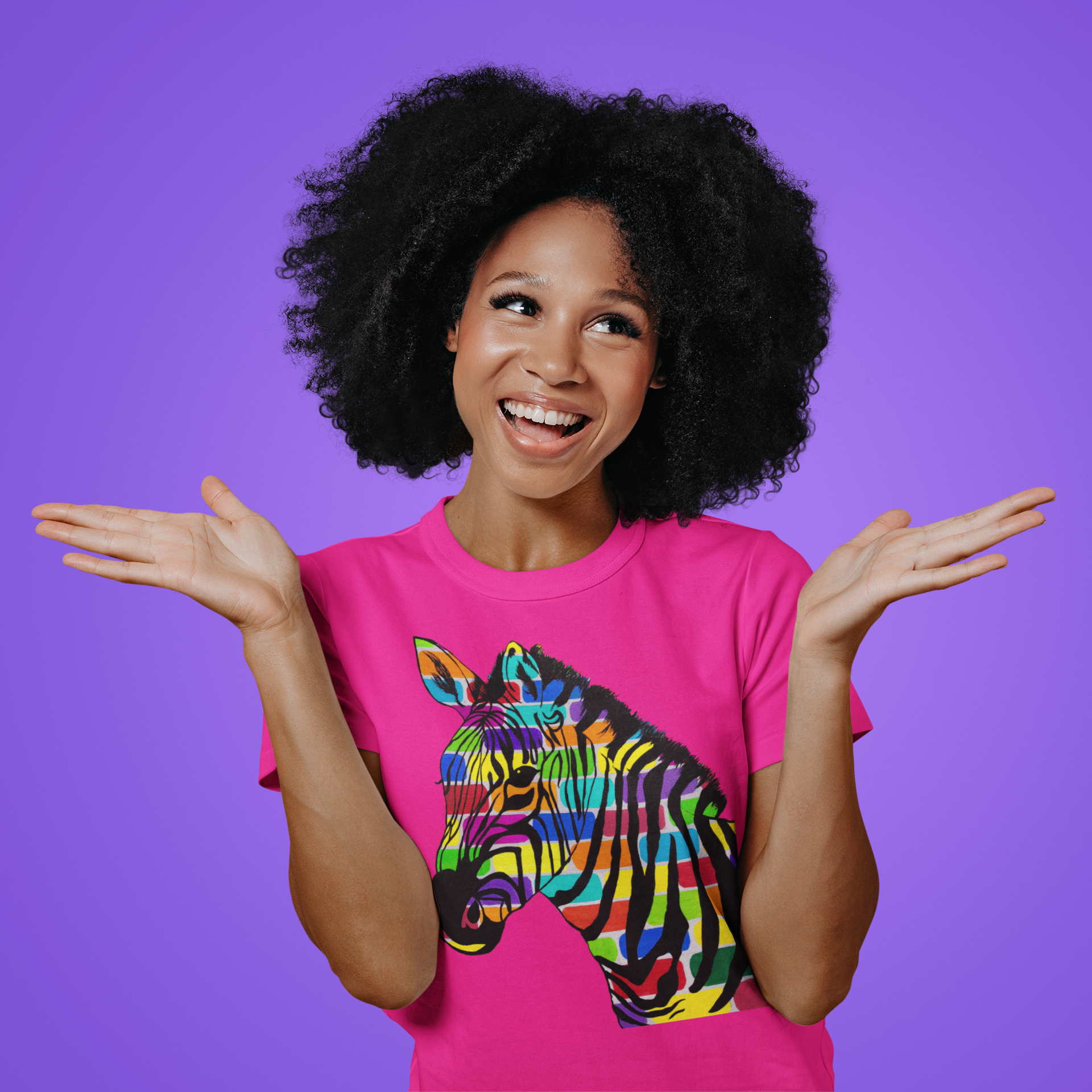 Colorful Zebra Short-Sleeve Unisex (T-Shirt)