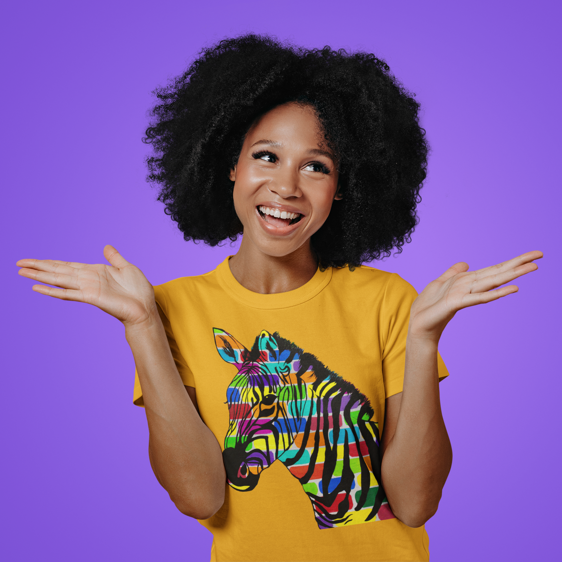 Colorful Zebra Short-Sleeve Unisex (T-Shirt)